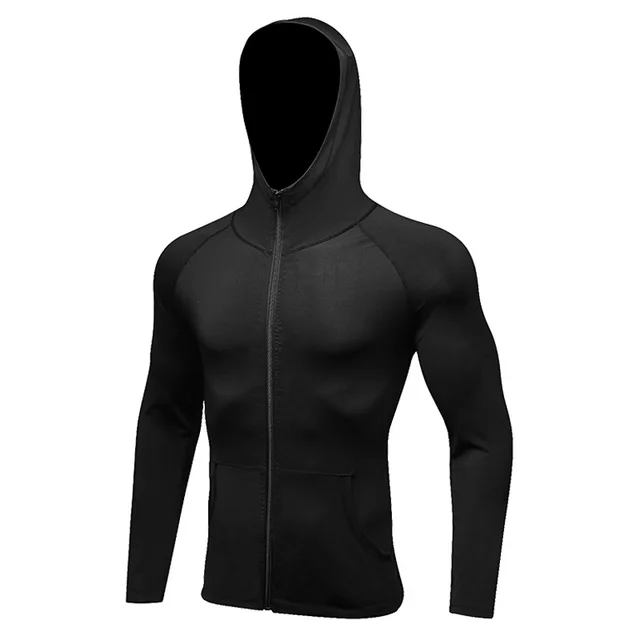 Men Quick Dry Workout Cap Hoodie Sporting Jersey Compression Fitness