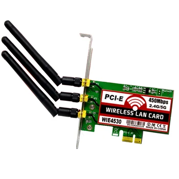 

802.11 b/g/n 450Mbps Wireless WiFi PCI-Express Adapter Desktop Card for Intel 5300 Compatible Slot PCI-E X1/X4/X8/X16