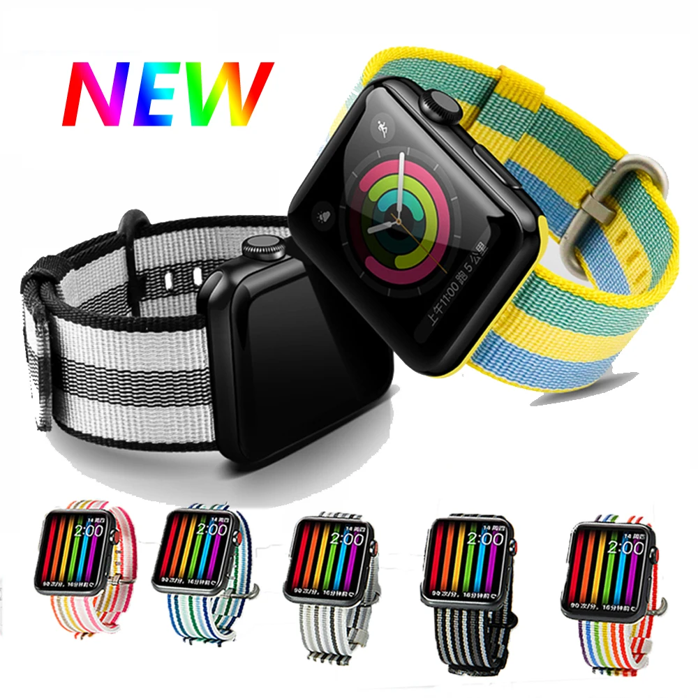 

Woven nylon strap for apple watch band correa 42mm 38mm serise 4 3 2 1 watchband iwatch 44mm 40mm sport wristband bracelet belt