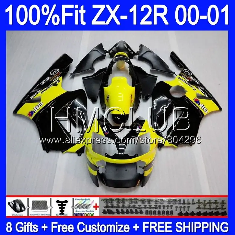 

Injection For KAWASAKI NINJA ZX1200 C ZX 12R 00 01 47HM.21 ZX 12 R 1200CC ZX12R 00 01 ZX-12R 2000 2001 Fairing LIght yellow kit