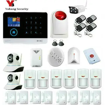 

YobangSecurity Wireless Wifi GSM GPRS RFID Home Burglar Security Alarm System Ip Camera with Wireless Siren Outdoor IP Camera