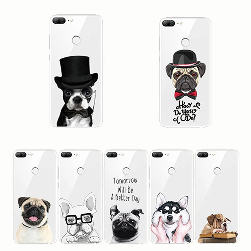 

Cute Pug Dog Animal Pattern Design Soft Silicon Phone Cases Cover for huawei Honor 8 9 10 lite
