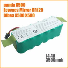 NI-MH 14.4 В 3500 мАч panda X500 X600 Батареи Высокого качества Батареи для Ecovacs Зеркало CR120 пылесос Dibea X500 X580 батареи