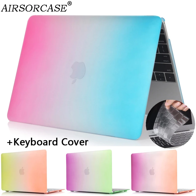 Rainbow Laptop Case For Apple Macbook Air Pro Retina 11 12 13 15 Bags for Mac book New Pro 13.3 15 inch Touch Bar Keyboard Cover