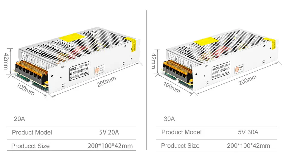 5 V 2A/3A/4A/5A/8A/10A/12A/20A/30A/40A/60A переключатель светодиодный Питание Трансформеры WS2812B WS2801 SK6812 SK9822 APA102 Светодиодные ленты