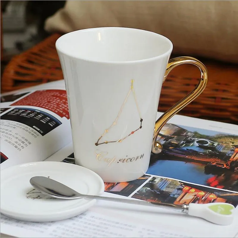 Креативная керамическая кружка чашка со знаком зодиака домашняя кухня гостиная чашка для воды высокого качества костяного фарфора