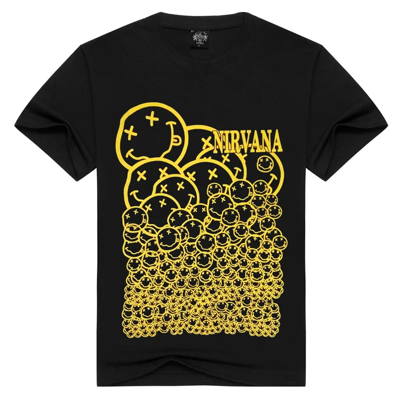 Для женщин/Для мужчин лето Nirvana футболка Футболки женский с О-образным вырезом, майка с принтом «Нирвана» стильное джинсовое платье с коротким рукавом в стиле кэжуал футболки размера плюс 3XL