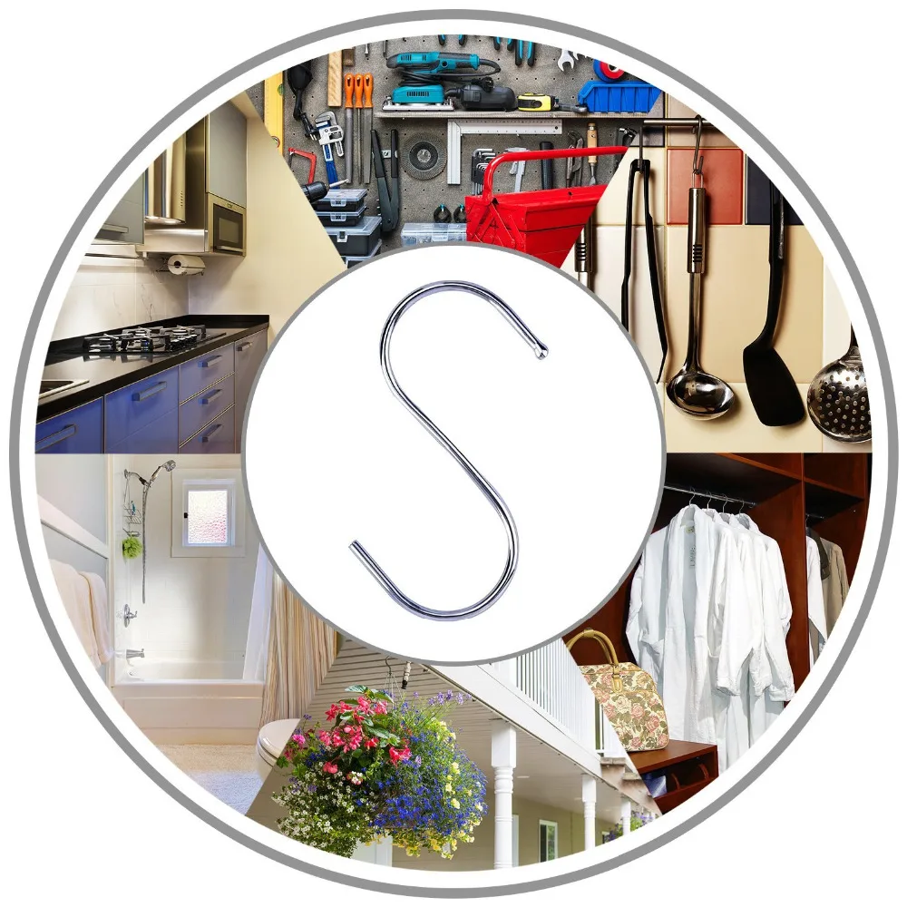 S Shaped Hooks Hanging Hooks Hangers for Bathroom, Bedroom, Office and Kitchen ( 20 Pack )