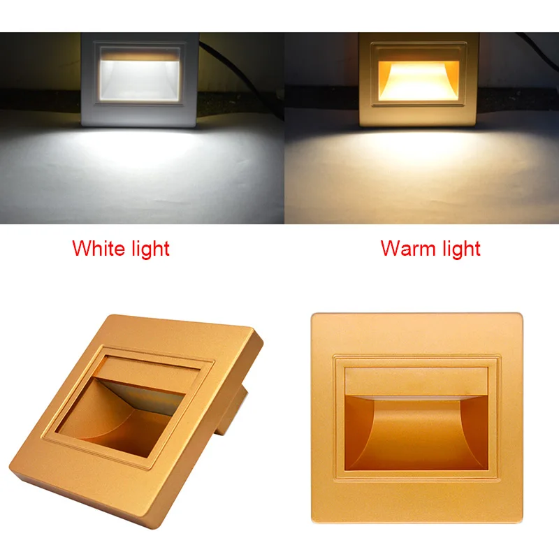 

Newest LED Recessed Wall Luminaire Step Light 1.5W Recessed Lamp for Staircase Corridor