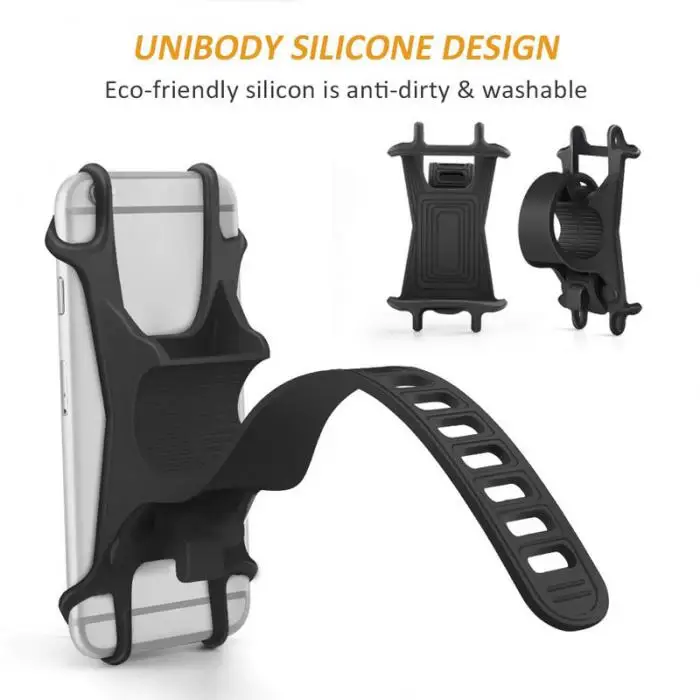 Perfect Hot Selling Universal Bike Phone Holder Mount Anti Shake Silicone Soft Motorcycle Handlebar 12