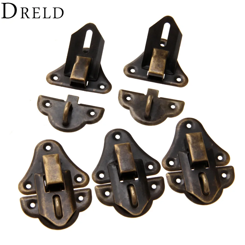 5Pcs 48x35mm Antique Brass Drawer Latches Jewelry Chest Box Gift Box