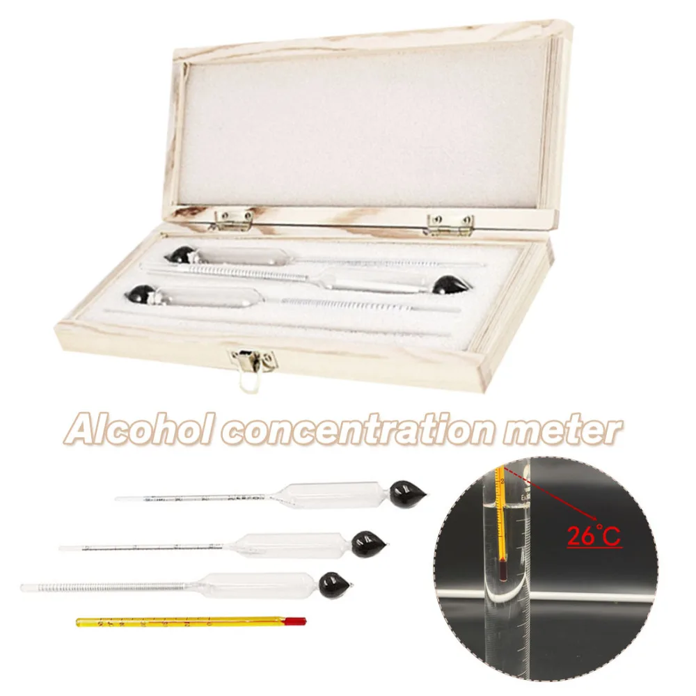 3pcs/Set Alcoholmeter Wine Concentration Meter Alcohol Measuring