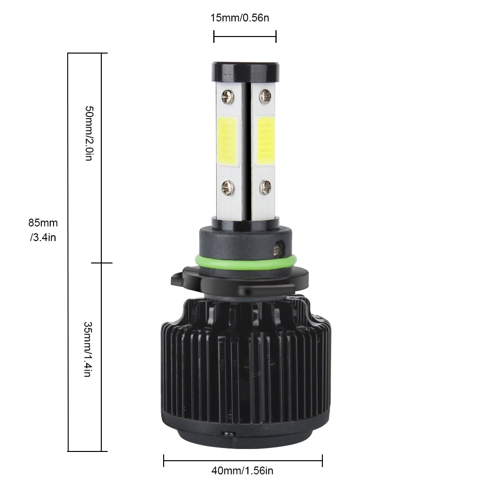 4 стороны люмен COB 100W 11000lm H4 Hi короче спереди и длиннее сзади) H7 H11 9005 9006 автомобиля светодиодный фар автоматические светодиодные лампы для фар головного света и противотуманных фар с возможностью креативного 12v 24v