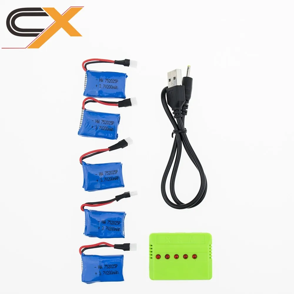 5pcs / lot Syma X4 X11C X13 RC Helicopter lipo battery 3.7V 200mAh 25C