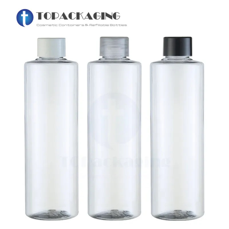 20PCS*250ML Screw Cap Bottle Transparent Plastic Cosmetic Container Empty Shampoo Lotion Shower Gel Serum Refillable Packing 50pcs rectangular transparent plastic box pp 5 sundries storages cards collections coin screw medicine small debris boxes