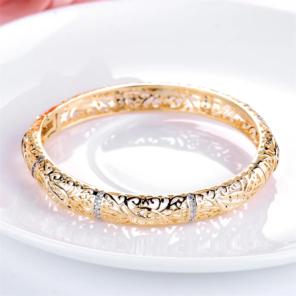 MOLIAM, роскошный брендовый браслет для женщин, золотой цвет, полые браслеты с кристаллами циркония, ювелирные изделия, лидер продаж, Прямая поставка MLZ010