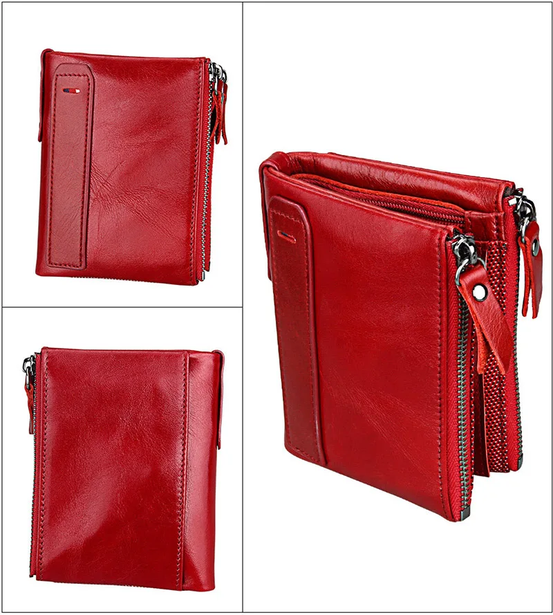 Genuine Crazy Horse Cowhide Leather Men Wallet Short Coin Purse Small Vintage Wallets Anti-RFID Pirate Brush Men Purse (20)