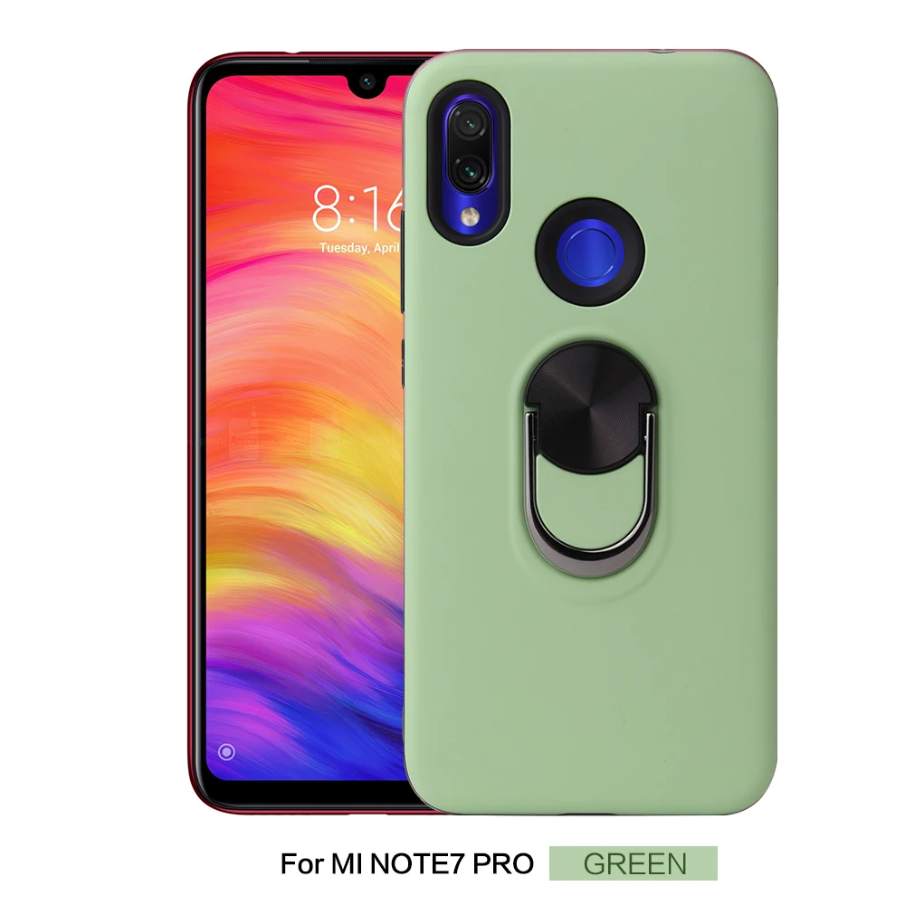 

luxury Shockproof Metal Ring Phone Case For Xiaomi Redmi Note 7 Pro Case Silicone Armor Bumper Cover Xiomi Redmi K20 Pro Cases