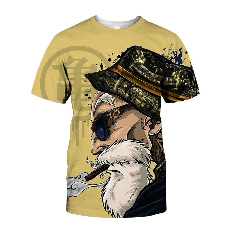 YOUTHUP Летние футболки мужские с принтом аниме Dragon Ball 3D футболка Oogway Tees Master Roshi Мужская футболка уличная одежда размера плюс