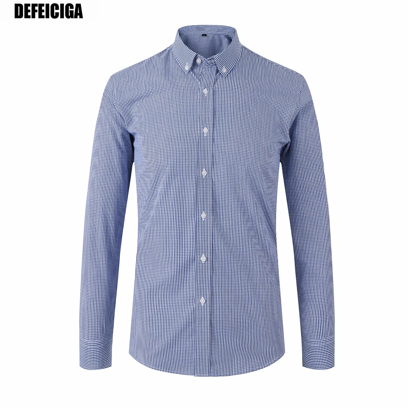 

2019 DEFEICIGA Hot Sale Spring Men Shirt Long Sleeved Plaid Male Business Shirt Brand Clothing Formal Shirt Man 002