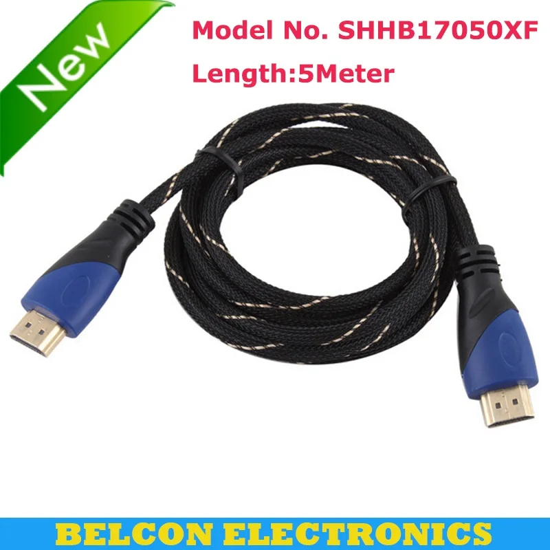 High Speed HDMI Cable Gold Plated Connection with Red, black and white mesh 1080P,0.5m,1m,1.5m,2m,3m,5m,8m,10m,15m
