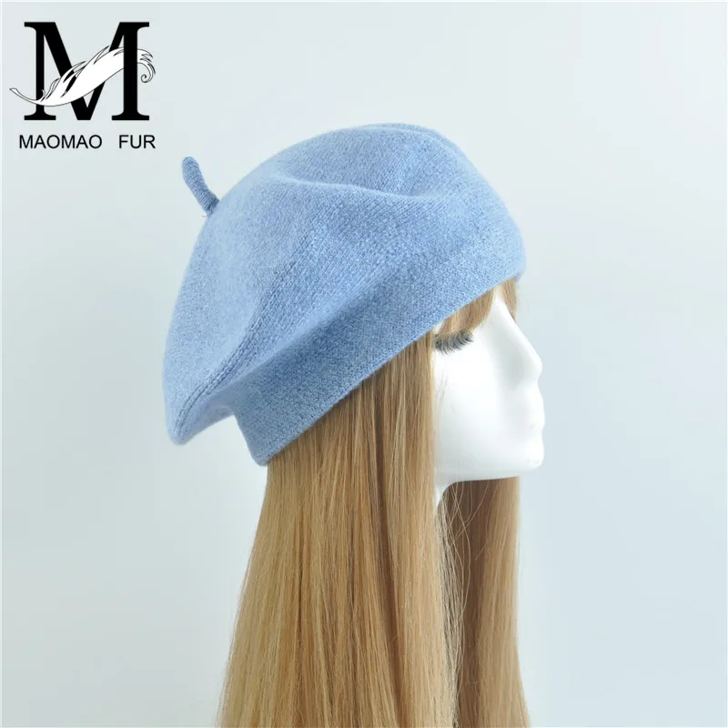 Wool Beret Female Winter Hat Women Flat Cap Knit Cashmere Hats Lady