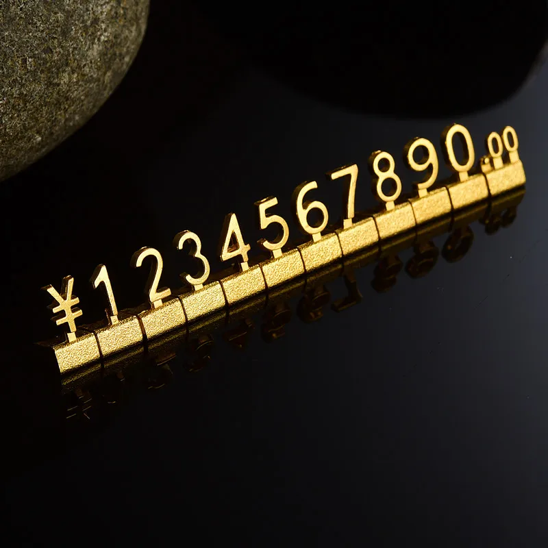 Metal Mould Assembly Price Number Tag 8mm Height Digit Cube Phone Watch Jewelry Shop Counter Price Number Sign Lable 10sets/lot Jewelry Packaging