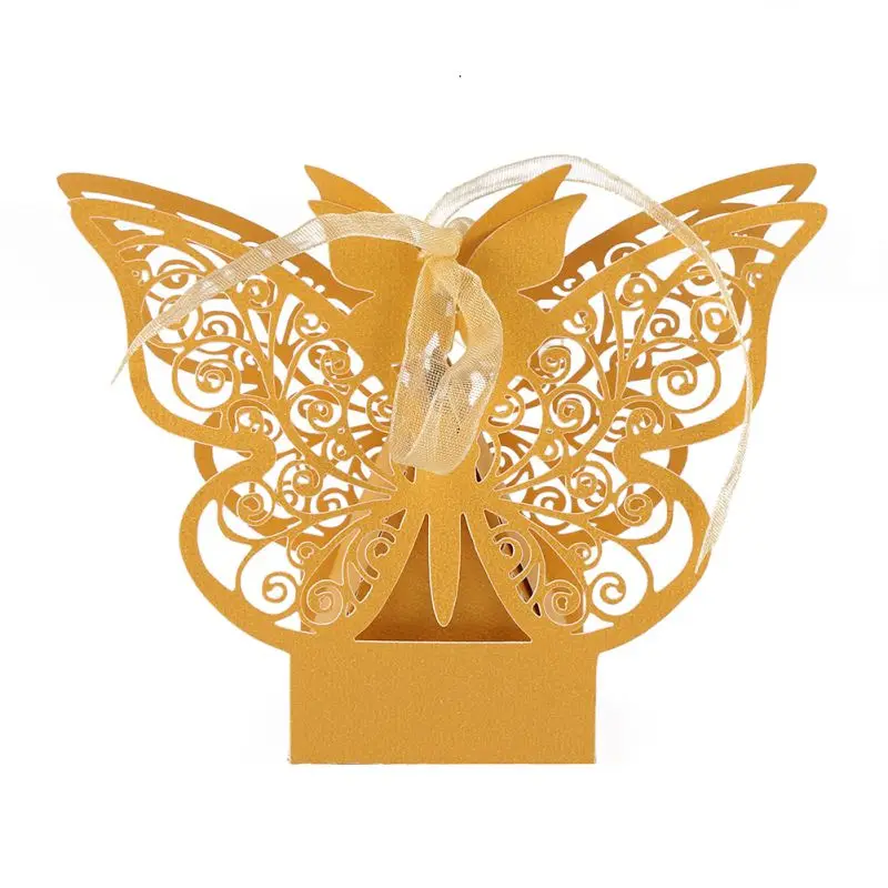 10 шт./компл. Любовь бабочка полые сувениры подарок коробка сладостей с резиновый детский душ Свадебная вечеринка поставки - Цвет: 10PCS