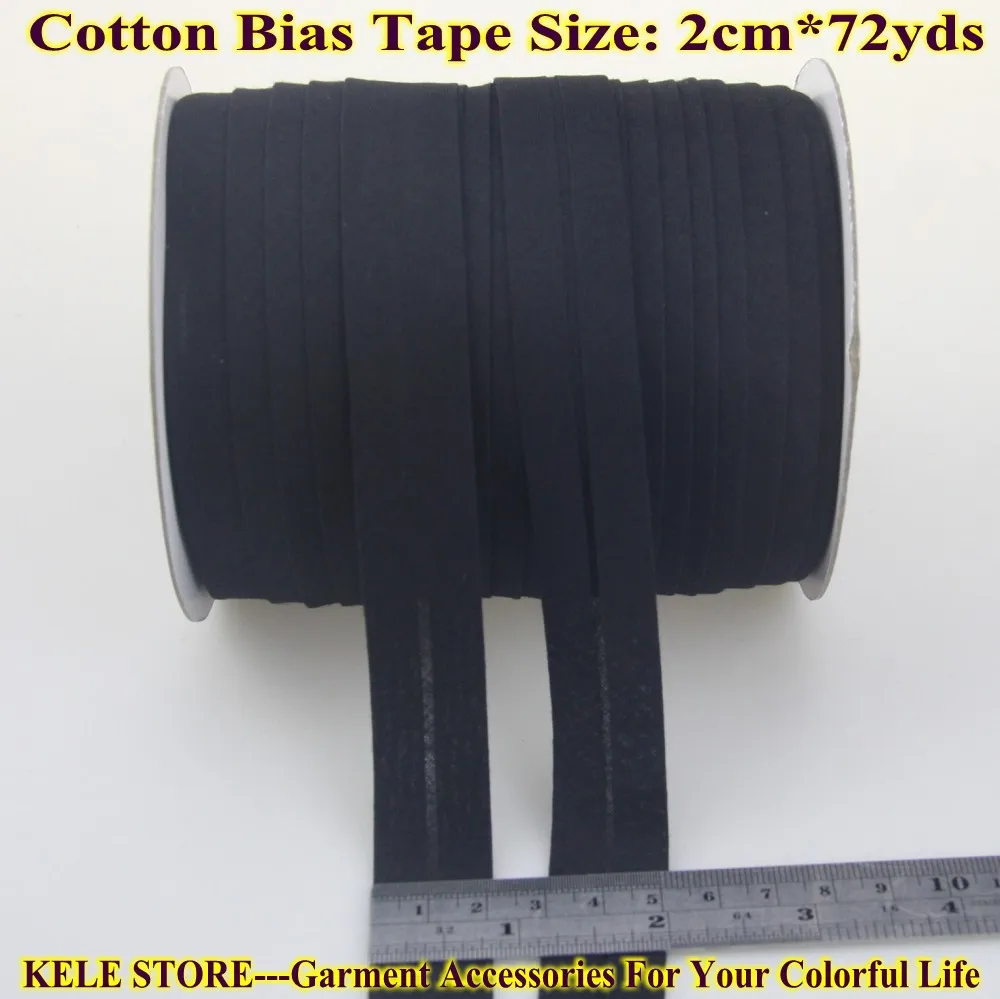 

FREE SHIPPING 100% Cotton Bias tape, bias binding tape size: 20mm, width:3/4",2cm, 72yds/lot Black DIY sewing material handmade