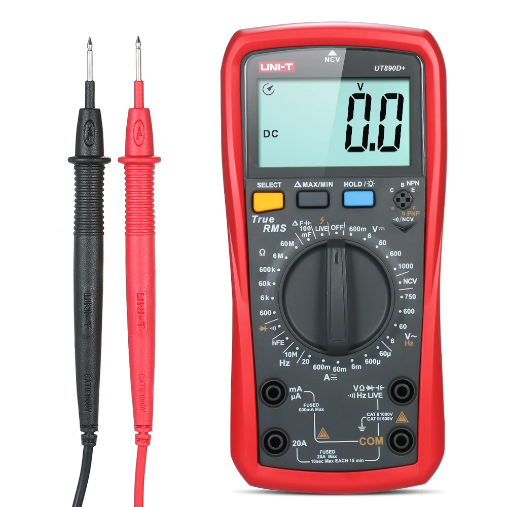 UNI-T UT890D True RMS цифровой мультиметр электрический тест ручной тест er Емкость DC AC Напряжение Амперметр hFE светодиодный Диод