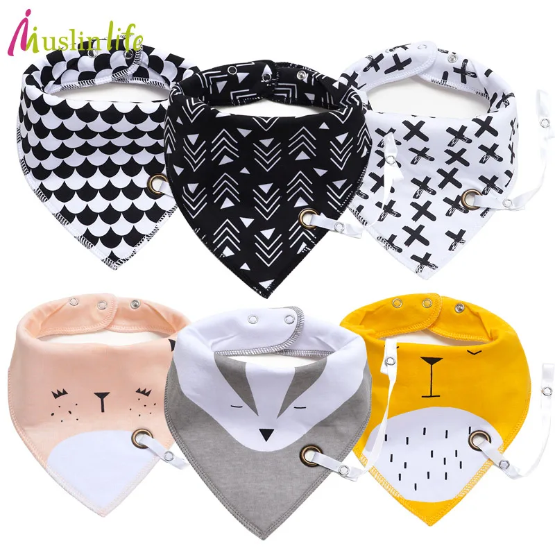 Muslin life (3pcs/lot) 2017 New Fashion Baby Bibs With Pacifier Hangers | Детская одежда и обувь