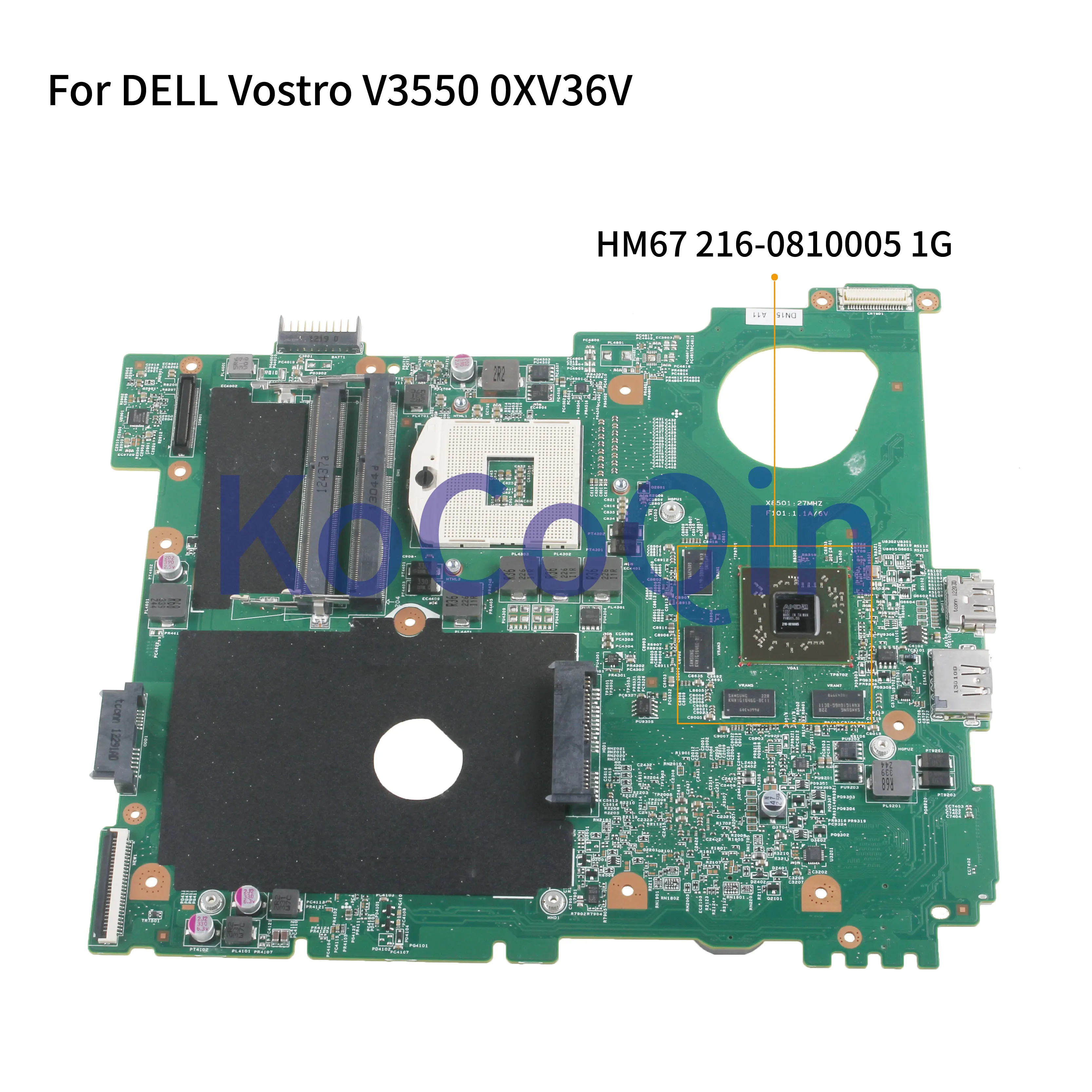 KoCoQin материнская плата для ноутбука DELL Vostro 3550 V3550 15R N5110 CN-0XV36V 0XV36V HM67 216-0810005
