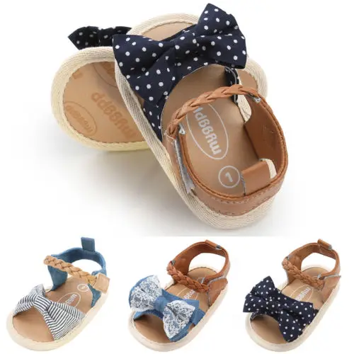 New Summer Princess Baby Girl Lace Bow Sandals Flat Heels Toddler Kids Buckle Clogs Casual Party Wedding Shoes