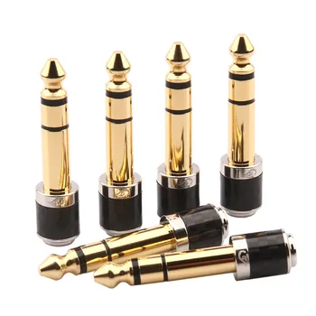 

6.35mm Jack 3 Pole Carbon Fiber Speaker DIY Stereo 3.5mm Headset Adapter Hifi Headphones Plug 6.5mm Male To 3.5mm Female Jack
