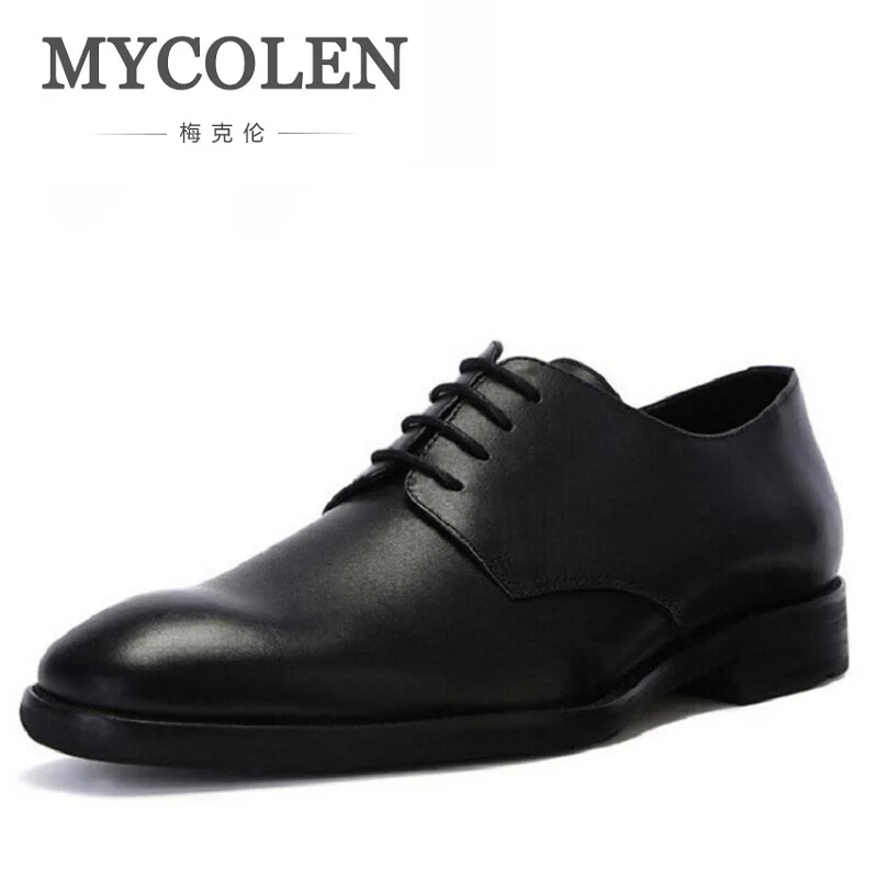 

MYCOLEN Genuine Leather Mens Dress Shoes For Men Lace-Up Business Leather Shoes Men Wedding Oxfords Zapato Hombre Italiano