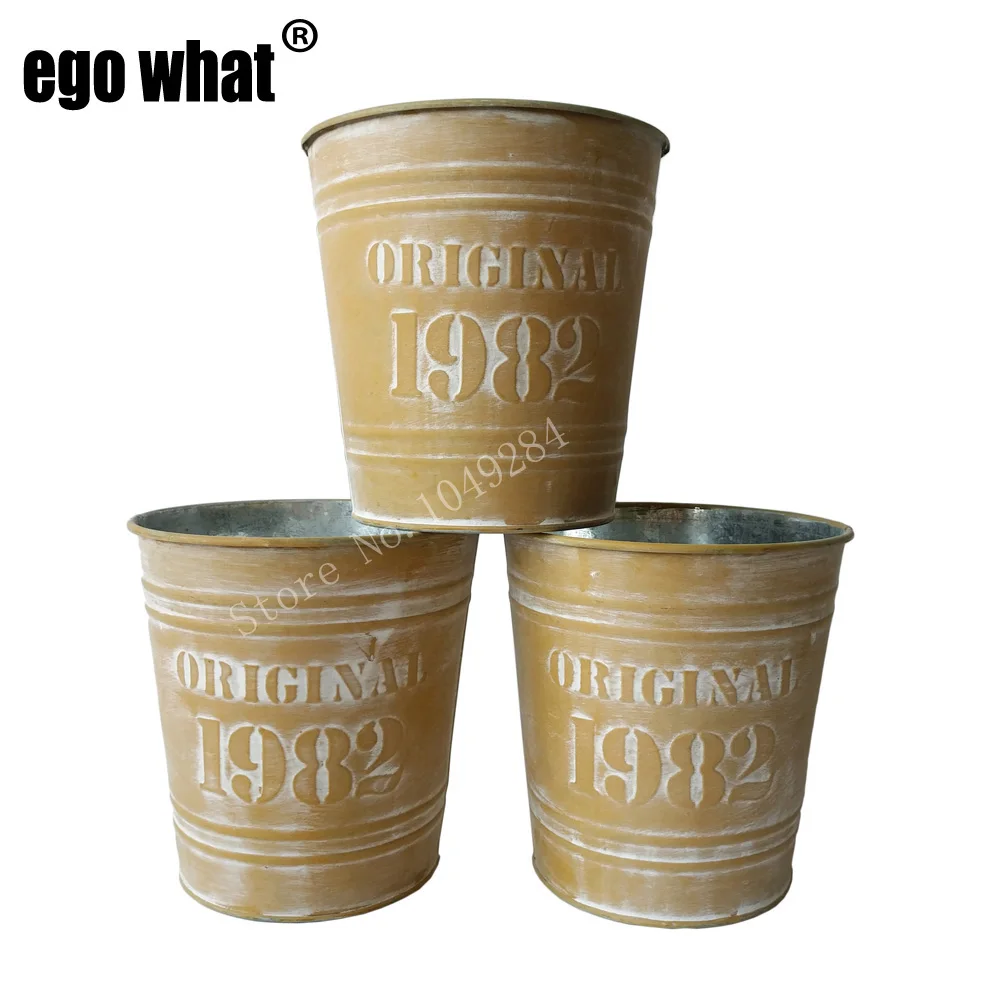 10pcs/lot Vintage Flower Pot Succulent Planter Metal Plant Bucket retro