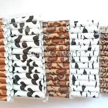 350 Стиль Жираф животных Корова печать разноцветная полосатая бумага соломинки черный белый бумага соломы фермы бумажные для дня рождения соломинки