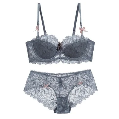 

New Arrival Lace Push Up Bra Set Lingerie Women Underwear Sets Ultra Thin Cup Intimates Embroidery Floral Bra Brief Sets
