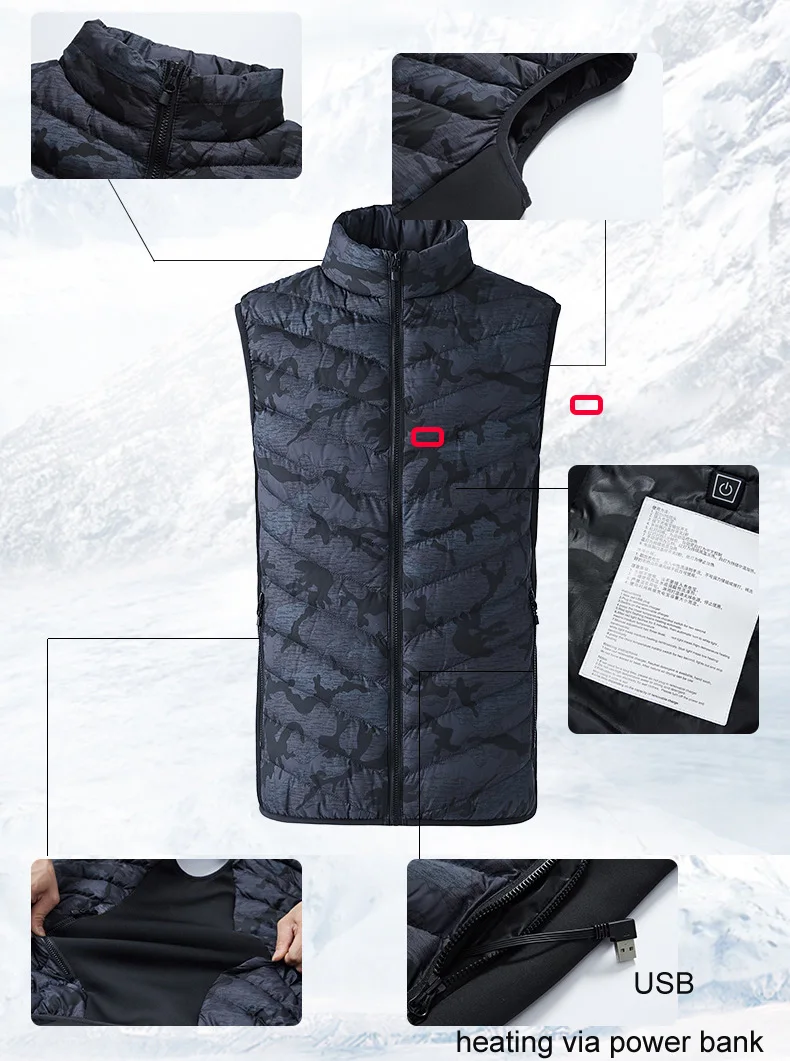 LoClimb мужской Эластичный USB жилет с подогревом для мужчин и женщин куртка с подогревом для мужчин s теплый самонагревающийся жилет для катания на лыжах обогреватель жилет AM360