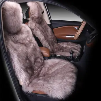 

5 seats the back Long Hair car seat cover,Natural fur sheepskin car seat covers universal size, car seat cove set for car kia