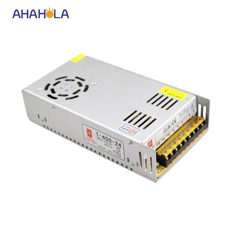 

input ac 110v 220v to dc 24v led switching power supply,output 400w power supply 24v led lights