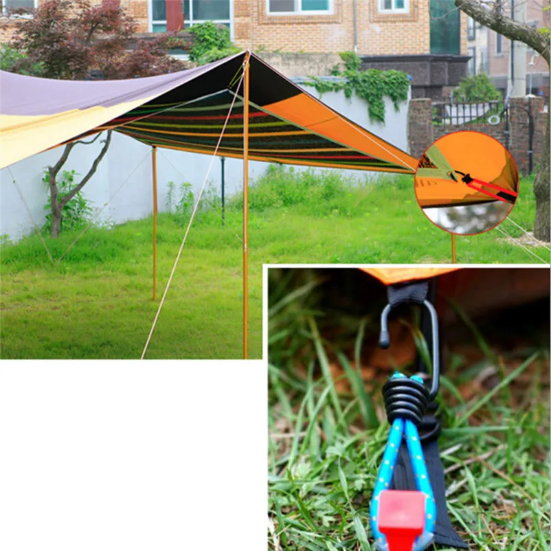Outdoor Tent Hook 15CM Camping Essential Multifunction Elastic Rope Tied Rope Camping Hiking Tent Accessories #4S04 (2)