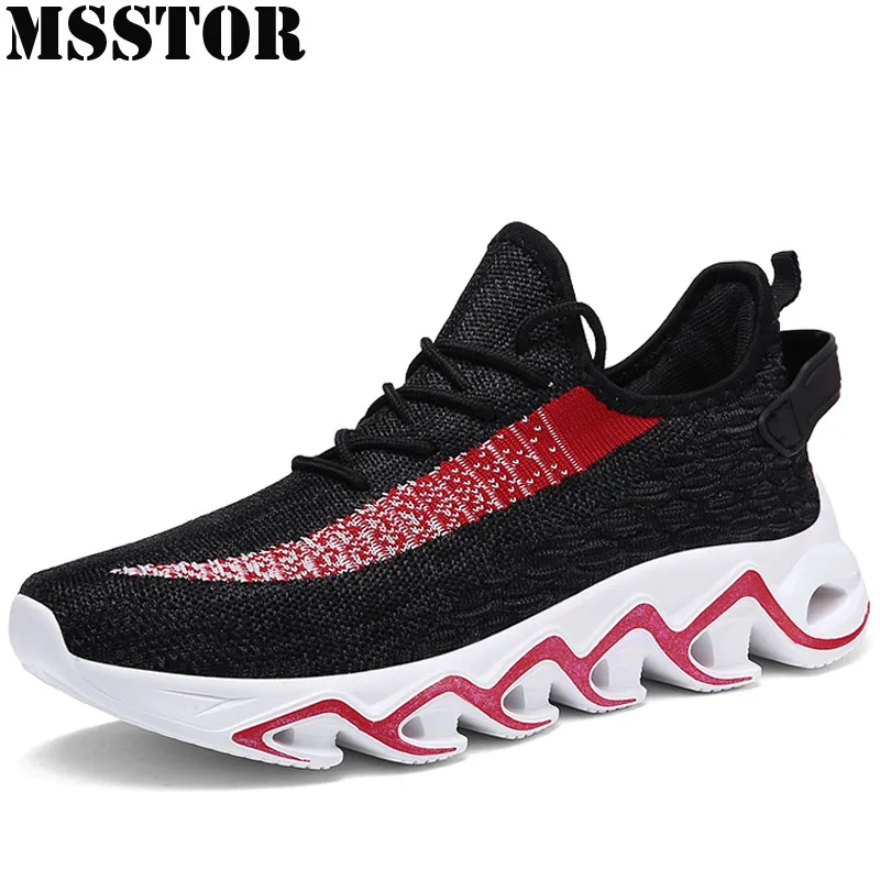 

MSSTOR Plus Size 39-47 Men's Running Shoes Casual Fashion Summer Sport Shoes For Male Breathable Mesh Walking Sneakers Man Brand