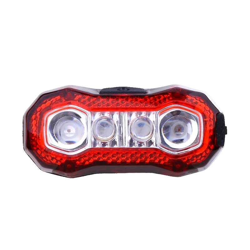 Discount USB Rechargeable Bike Light Safety Mountain Warning Tail Rear Light 4LED Red Super Bright Bicycle Accessories Cycling Flashlight 2