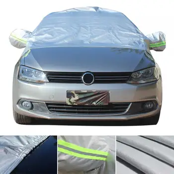 

Universal Half Body Cotton Velvet Four Seasons UV / Ice / Snow Protector Car Clothing Cover with Reflective Strip + Hook