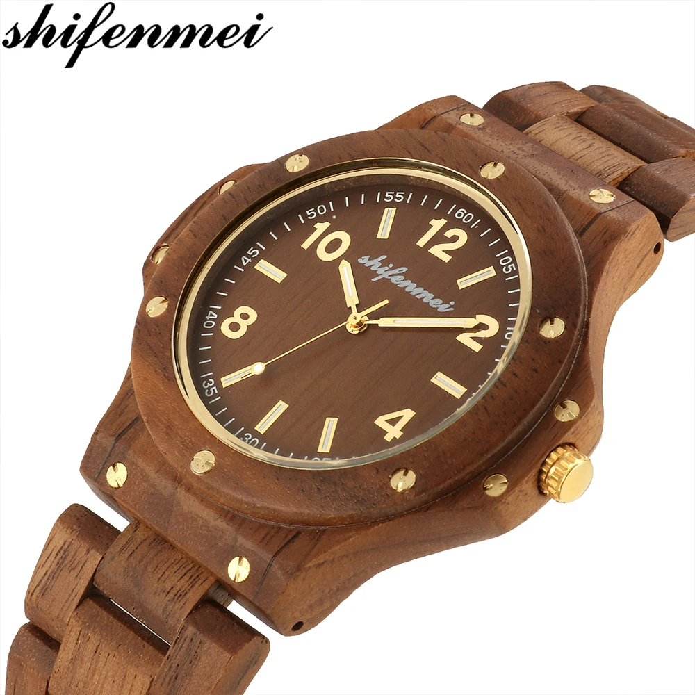 

Shifenmei Quartz Watches Men 2019 Top Luxury Brand Sports Clock Wooden Watch Male Fashion Quartz Wristwatch relogio masculino