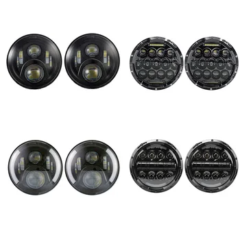 

7inch LED Halo Headlights H4 Hi/low Auto Headlight With Angle Eye For Jeep Puch Kenworth Nissan Suzuki Samurai