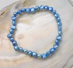 Синий искусственный жемчуг в стиле барокко 5-6 мм браслет 7,5 дюймов FPPJ оптовая продажа бусины природа