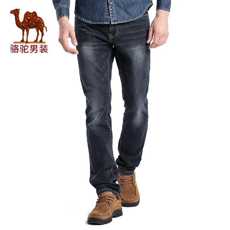 Camel men s jeans 2016 autumn black zipper long trousers male business casual jeans