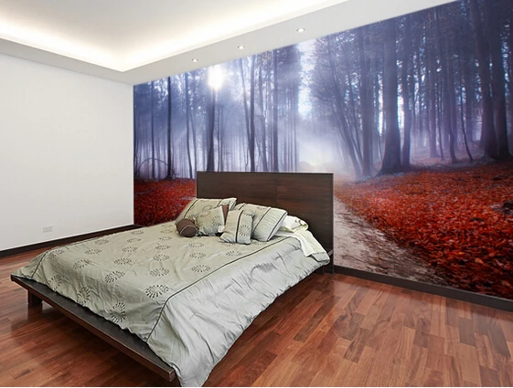 Пользовательские натуральные текстильные обои, мистический лес дорога, 3D фрески для гостиной спальни картины маслом на холсте обои